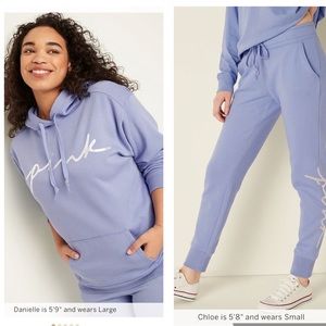 VS Pink Everyday Lounge Campus Pullover & Skinny Joggers